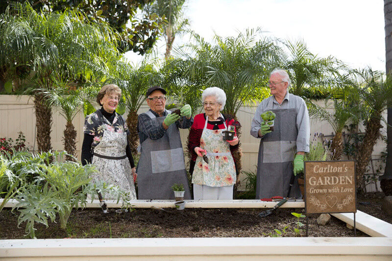 Gardening together at San Jose Community