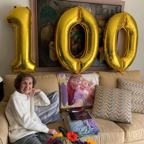 Eunice celebrating her 100th birthday