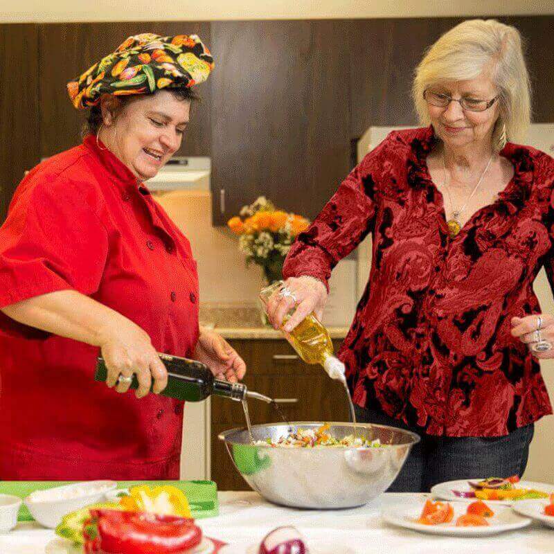 Making a great salad at Pleasant Hill Downtown